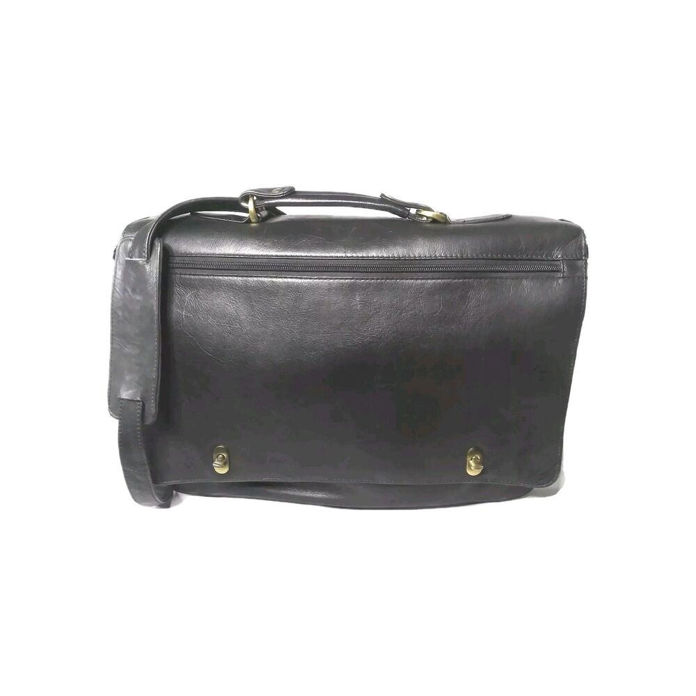 Vintage Boulder Ridge Leather Briefcase Black Shoulder Bag  Messenger